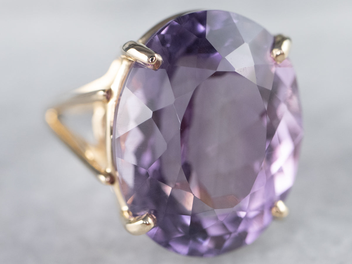 Gold Amethyst Cocktail Ring