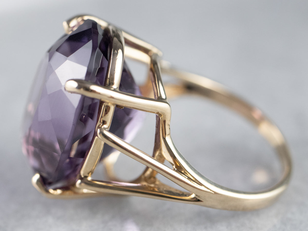 Gold Amethyst Cocktail Ring