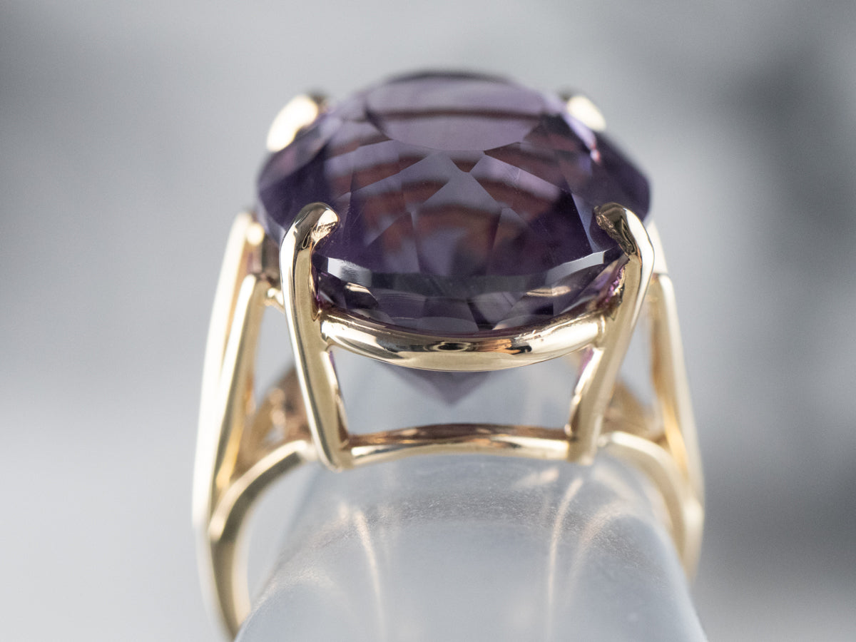 Gold Amethyst Cocktail Ring