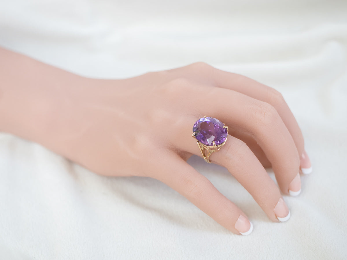 Gold Amethyst Cocktail Ring