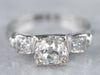 Platinum Old Mine Cut Diamond Engagement Ring