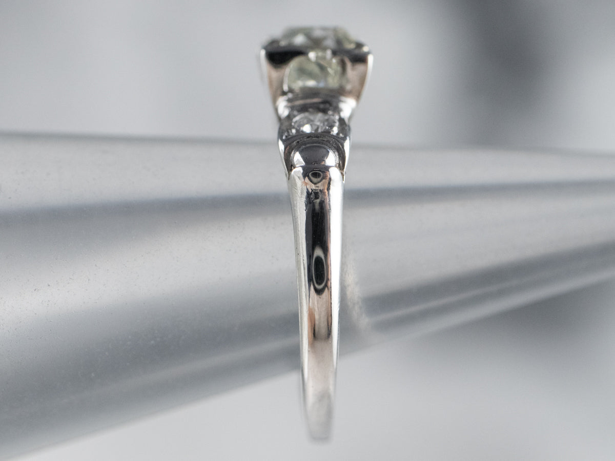 Platinum Old Mine Cut Diamond Engagement Ring