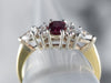 18K Gold Ruby and Diamond Engagement Ring