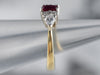 18K Gold Ruby and Diamond Engagement Ring