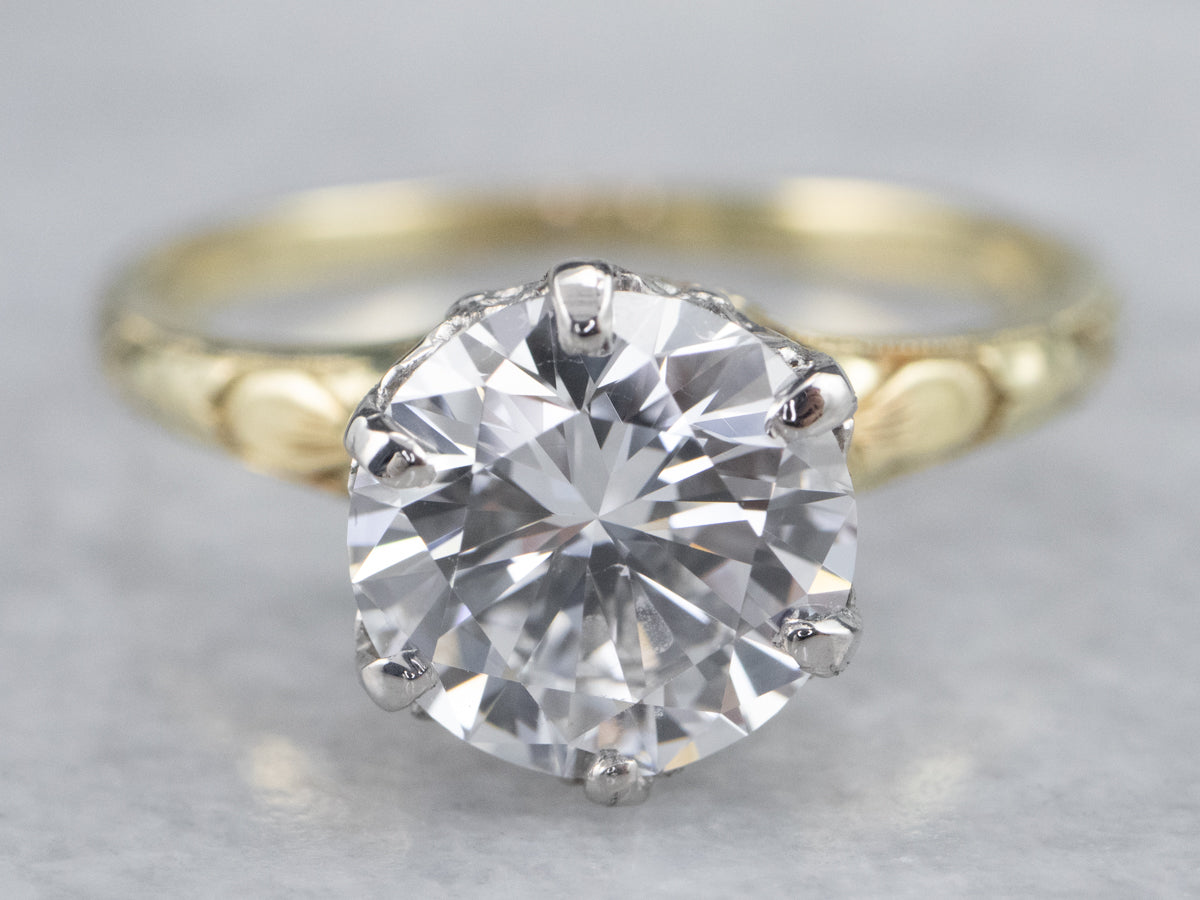 Stunning Antique Orange Blossom Diamond Engagement Ring