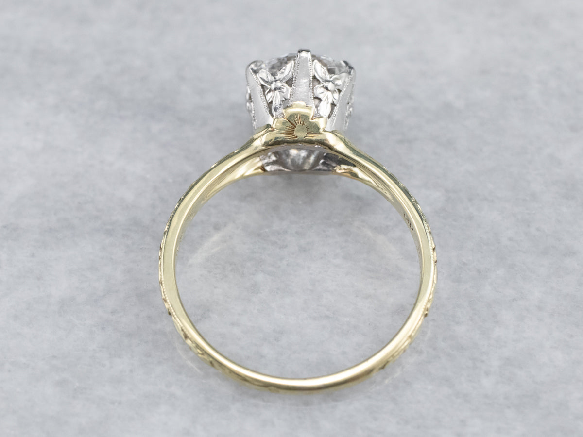Stunning Antique Orange Blossom Diamond Engagement Ring