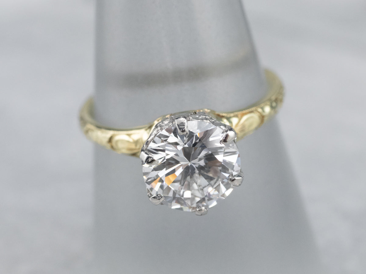 Stunning Antique Orange Blossom Diamond Engagement Ring