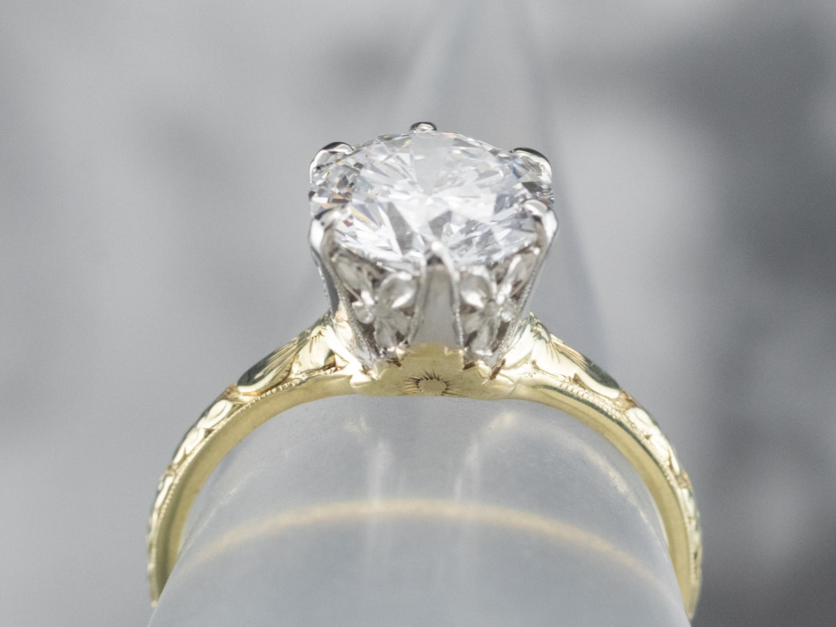 Stunning Antique Orange Blossom Diamond Engagement Ring