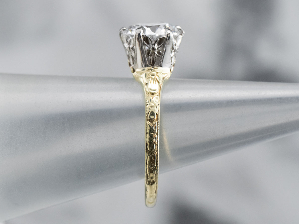 Stunning Antique Orange Blossom Diamond Engagement Ring