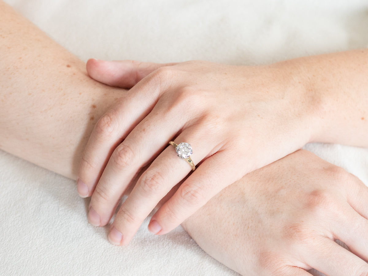 Stunning Antique Orange Blossom Diamond Engagement Ring