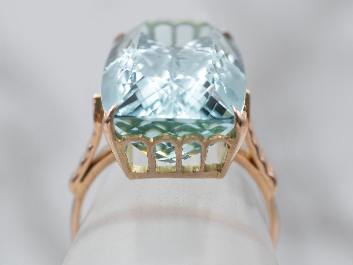 Vintage Aquamarine Cocktail Ring