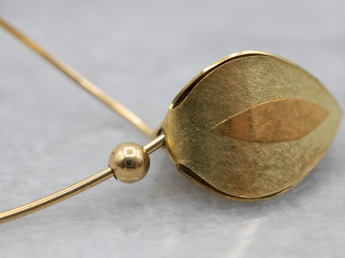 18K Tulip Flower Bud Gold Drop Earrings