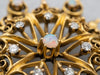Ornate Opal and Diamond Encrusted Starburst Brooch