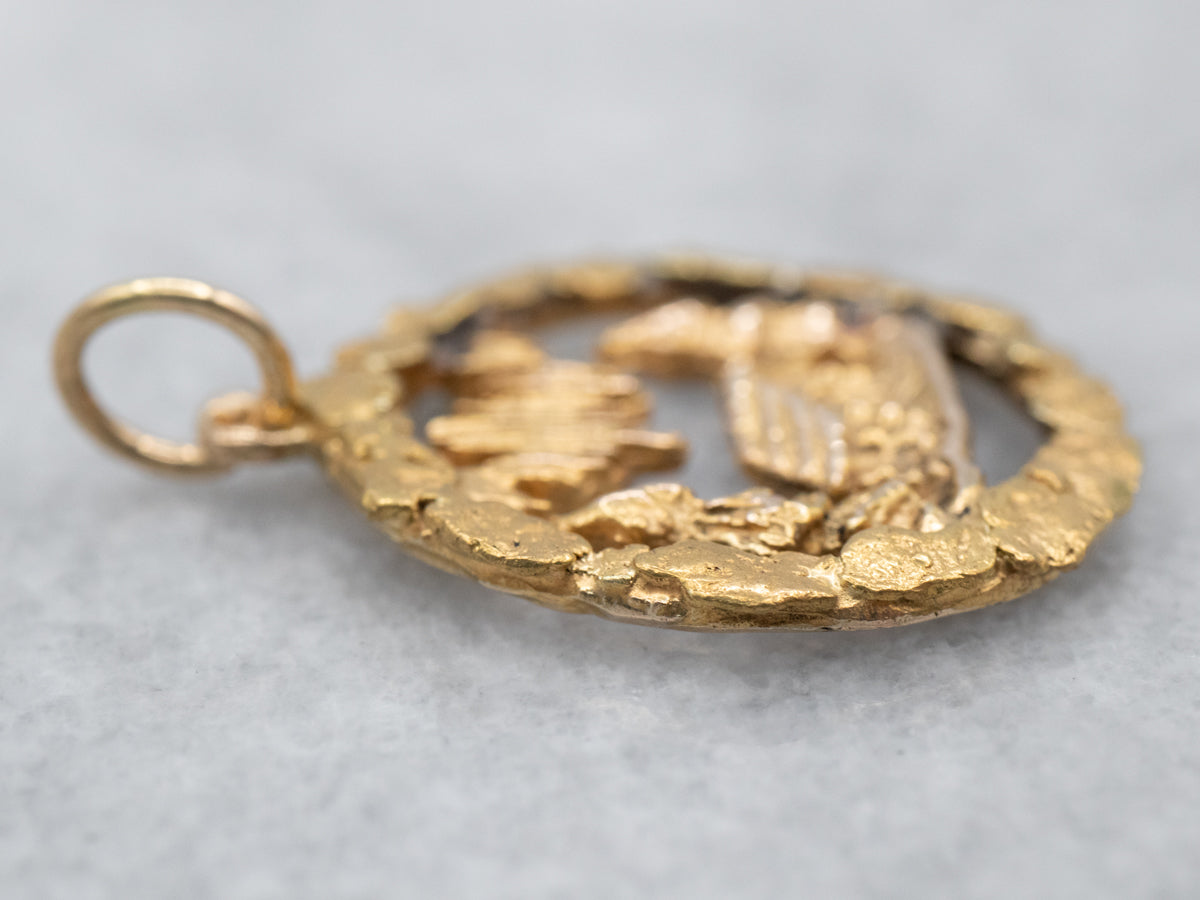 Gold Nugget Cabin in The Woods Pendant