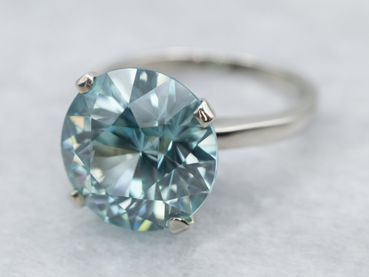 Blue Zircon White Gold Ring