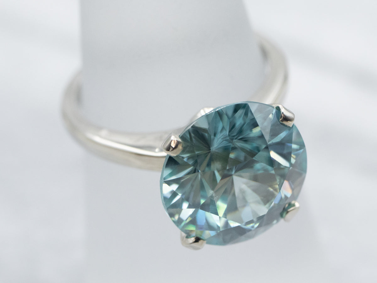 Blue Zircon White Gold Ring