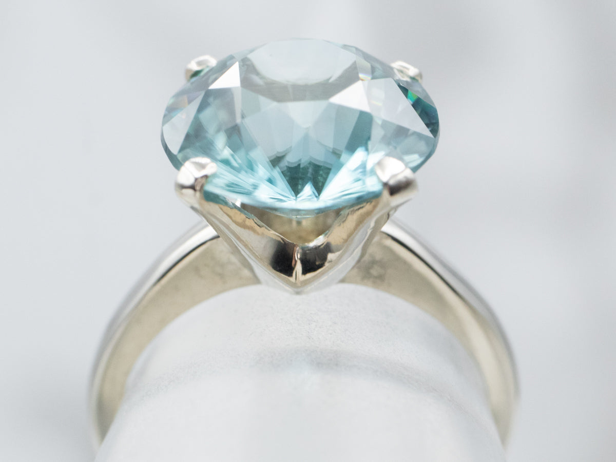 Blue Zircon White Gold Ring