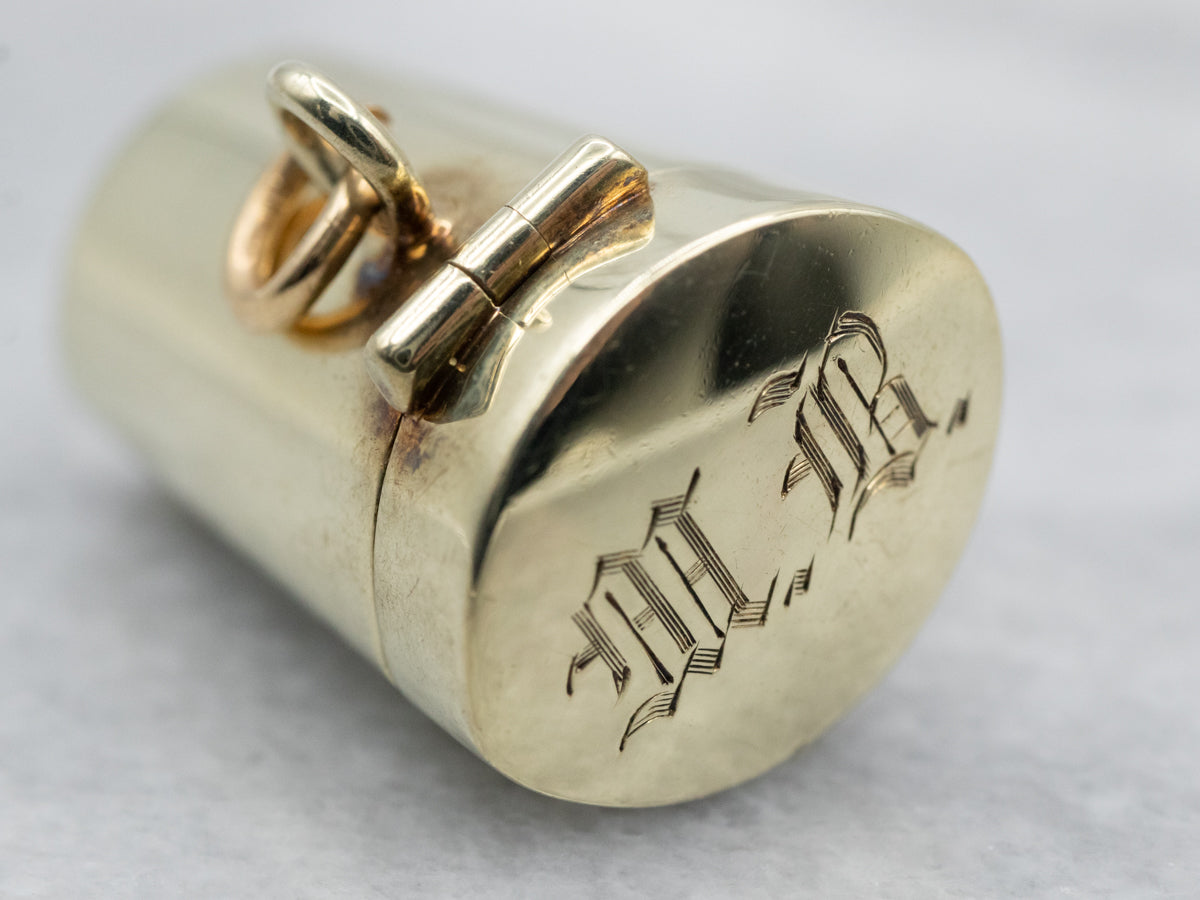 Old English "MR" Monogram Container Charm