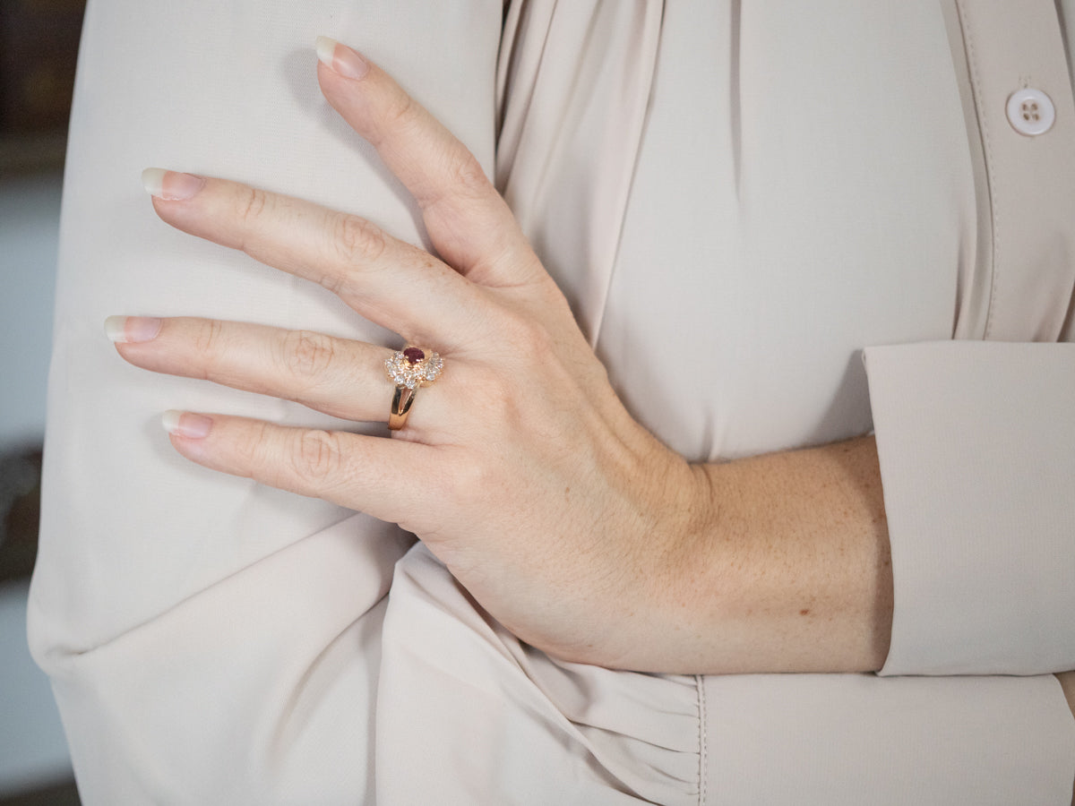 Vintage Ruby and Diamond Ring