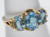 Blue Topaz Three Stone Ring
