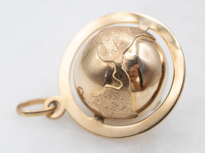 Gold Spinning Globe Pendant