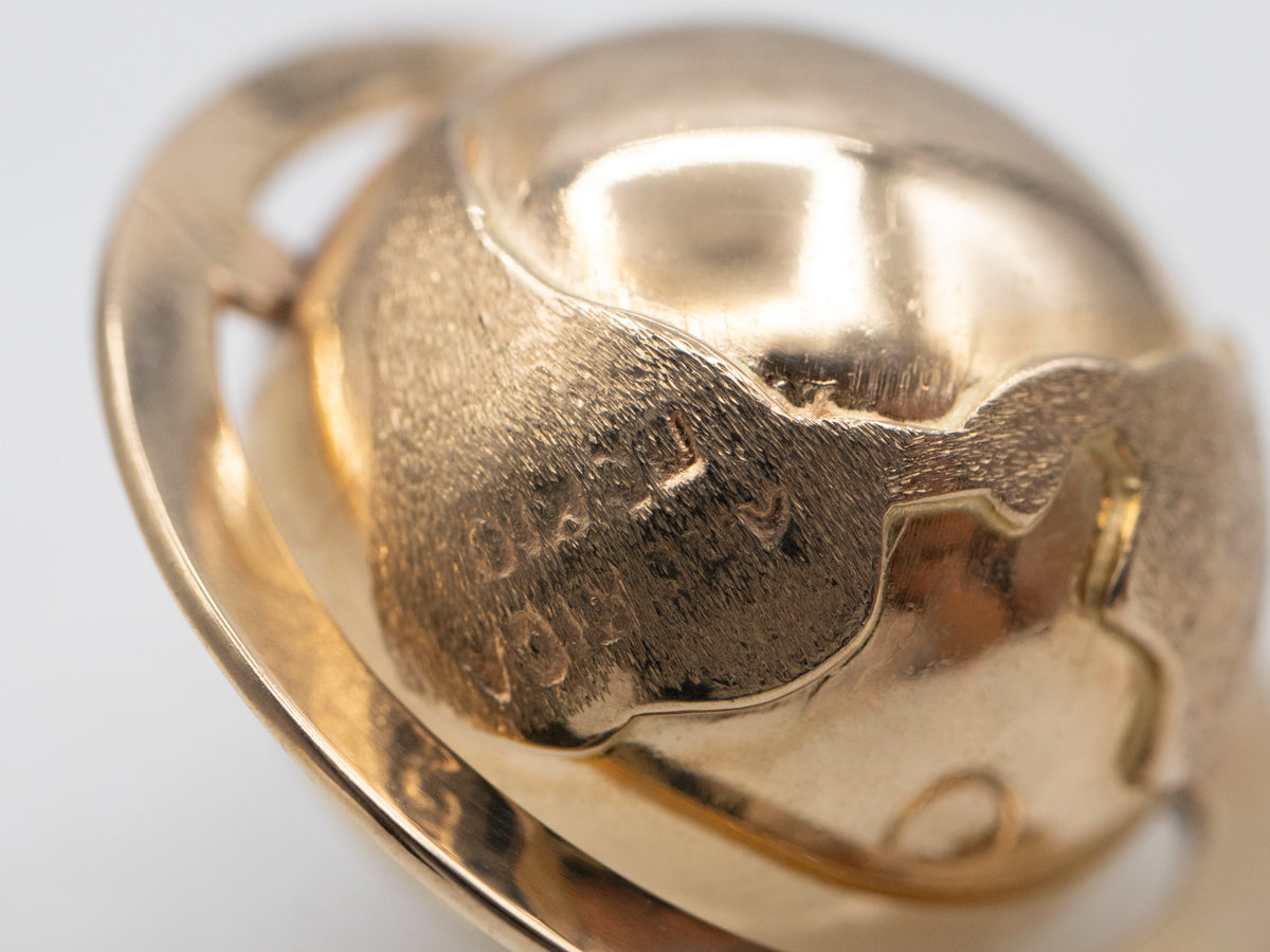 Gold Spinning Globe Pendant