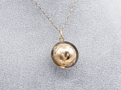 Gold Spinning Globe Pendant