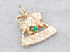 Zodiac Green Onyx and Gold Taurus Pendant