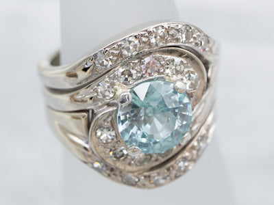 Swirling Blue Zircon Cocktail Ring