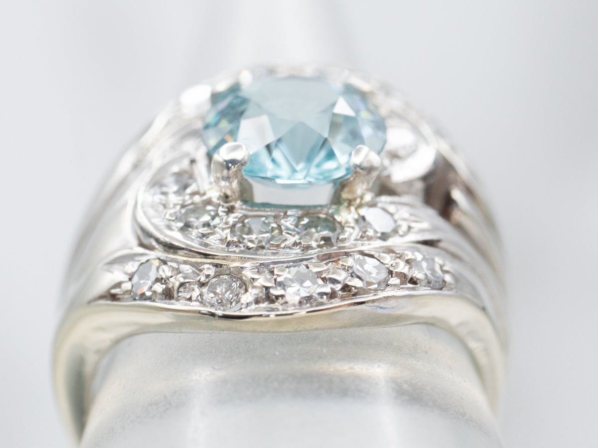 *RESERVED* Swirling Blue Zircon Cocktail Ring