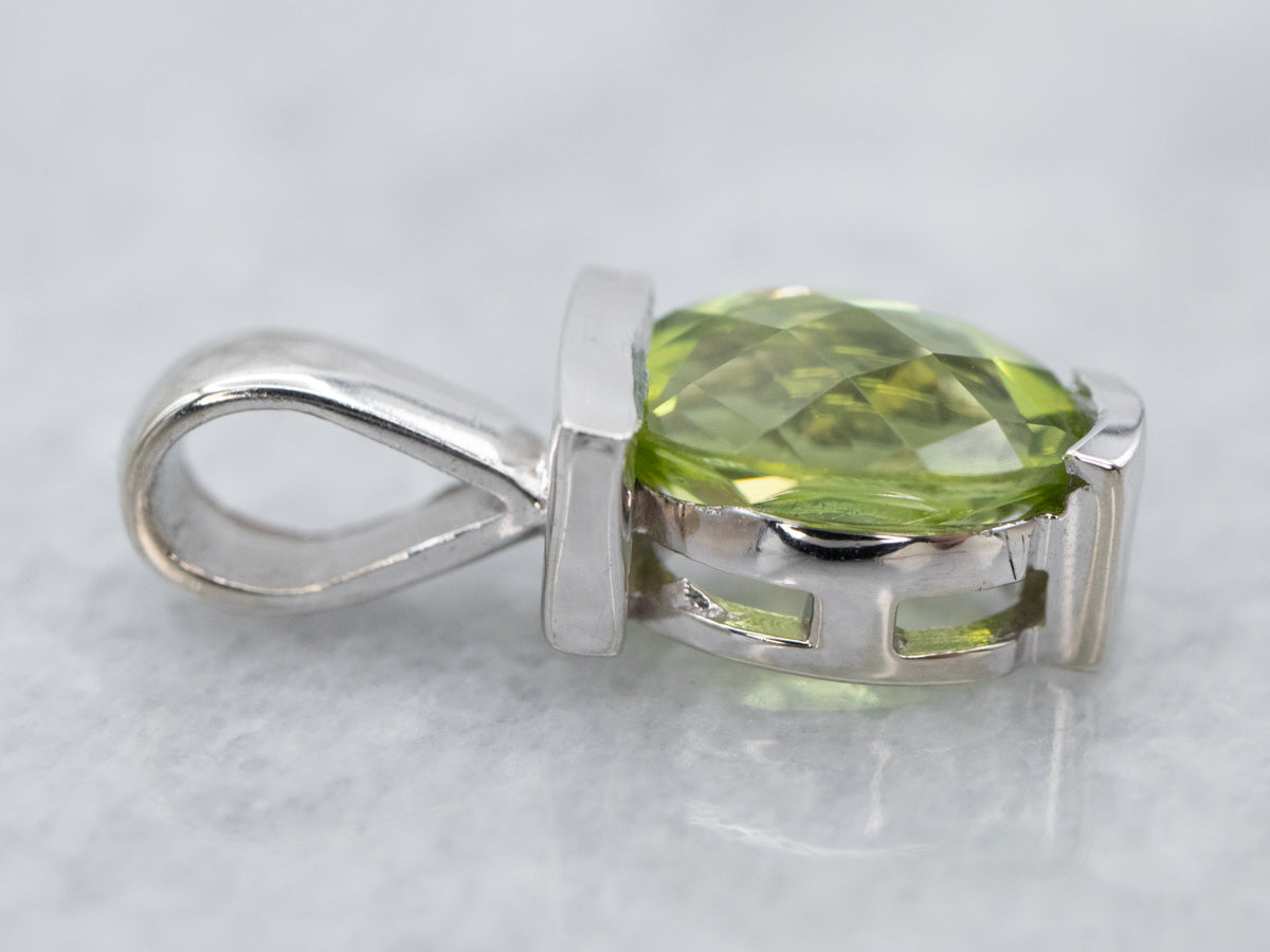 Minimalist Peridot Solitaire Pendant