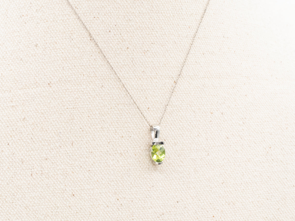 Minimalist Peridot Solitaire Pendant