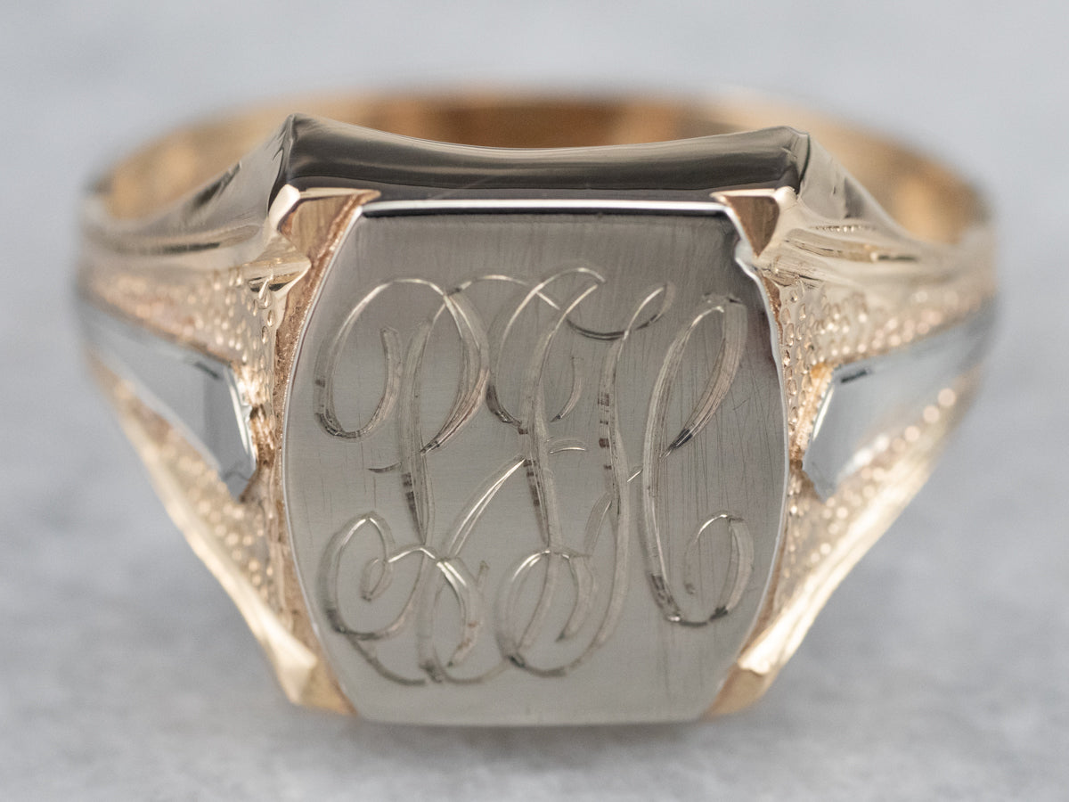 Vintage "PJH" Unisex Signet Ring