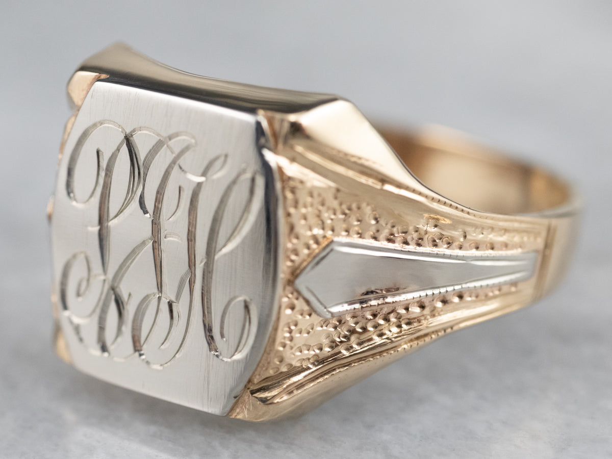 Vintage "PJH" Unisex Signet Ring