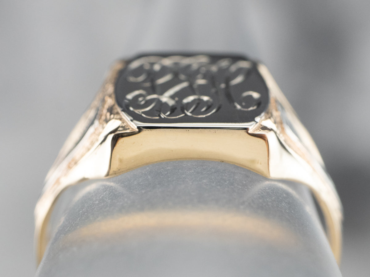 Vintage "PJH" Unisex Signet Ring