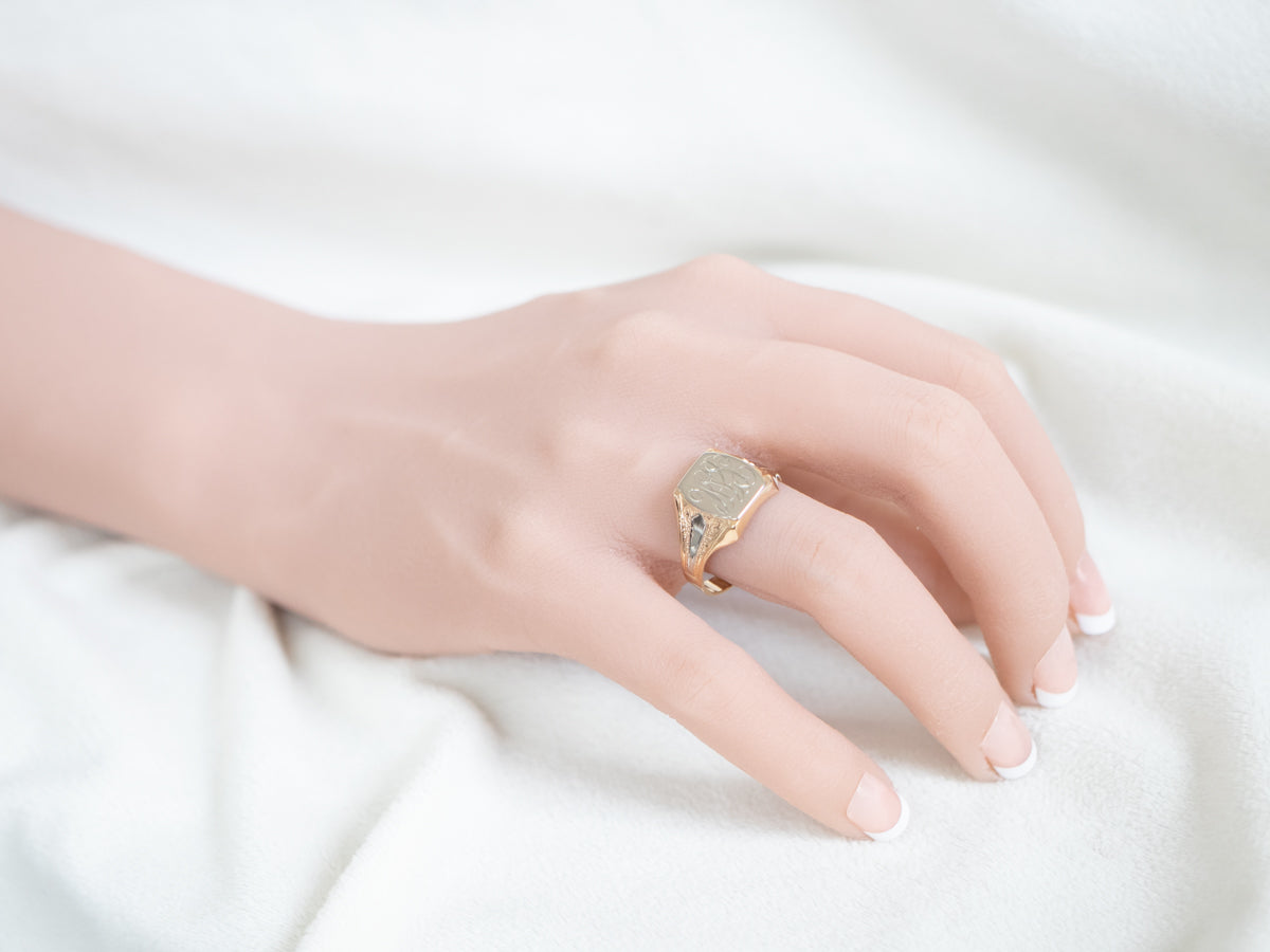 Vintage "PJH" Unisex Signet Ring