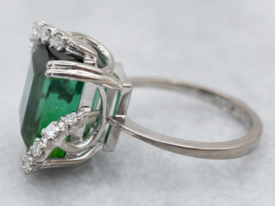 Bi-Colored Tourmaline and Diamond Cocktail Ring