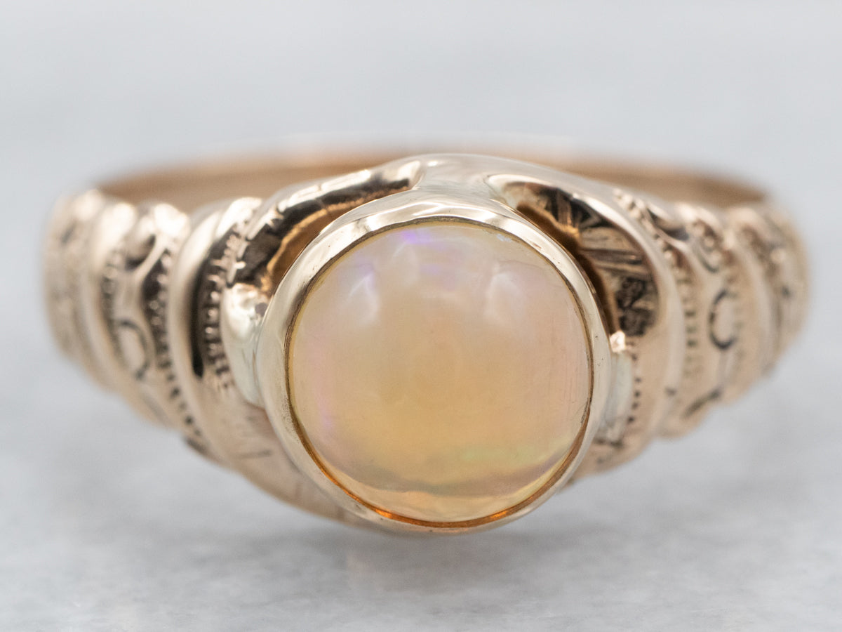 Antique Opal Rose Gold Ring