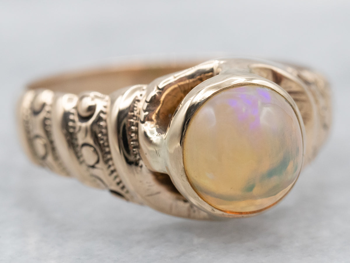Antique Opal Rose Gold Ring