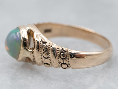 Antique Opal Rose Gold Ring