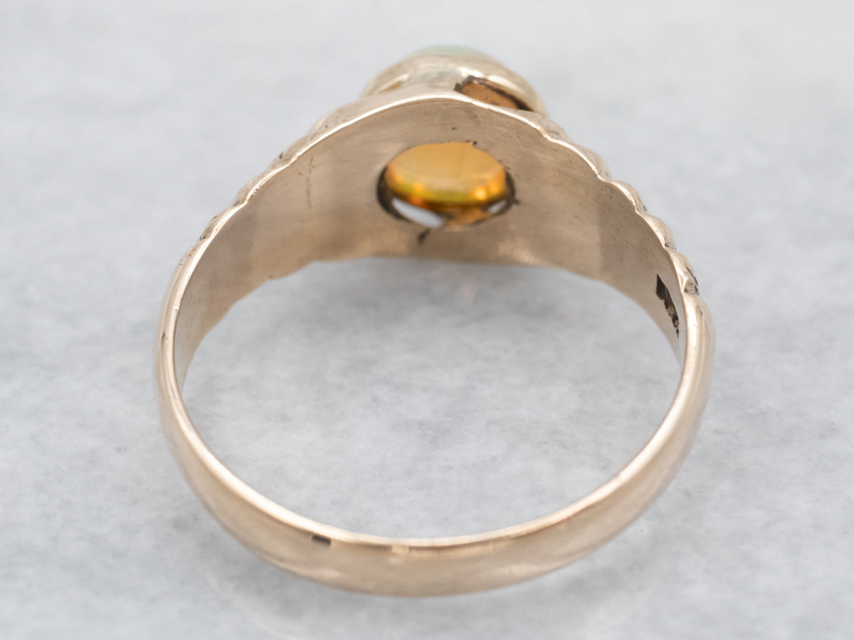 Antique Opal Rose Gold Ring