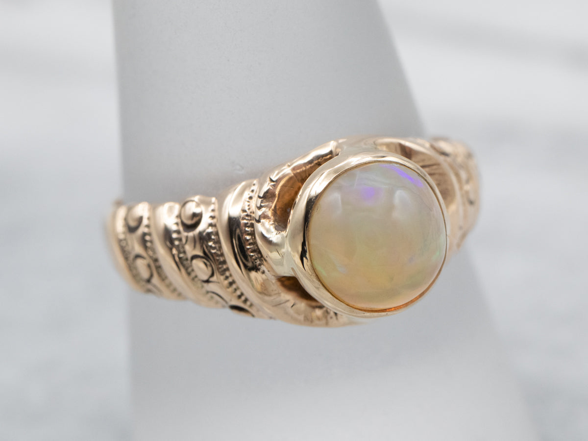 Antique Opal Rose Gold Ring