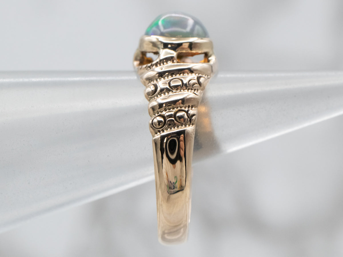 Antique Opal Rose Gold Ring