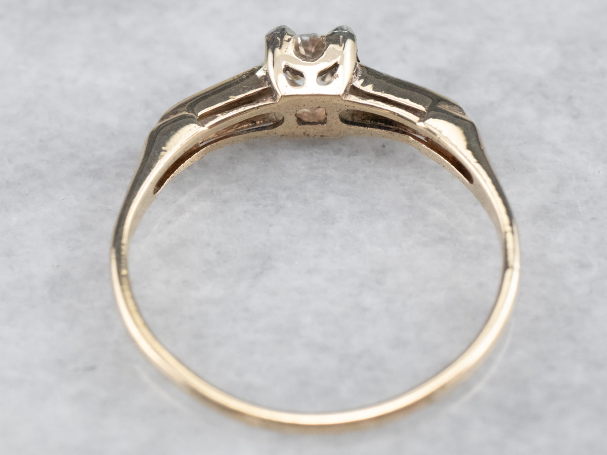 Vintage Floral Diamond Engagement Ring