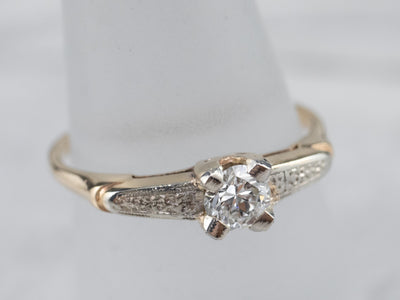 Vintage Floral Diamond Engagement Ring