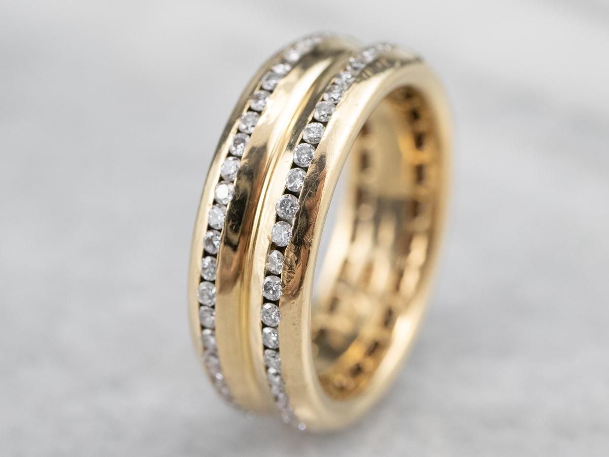 Alianza de eternidad con diamantes en oro de 18 quilates
