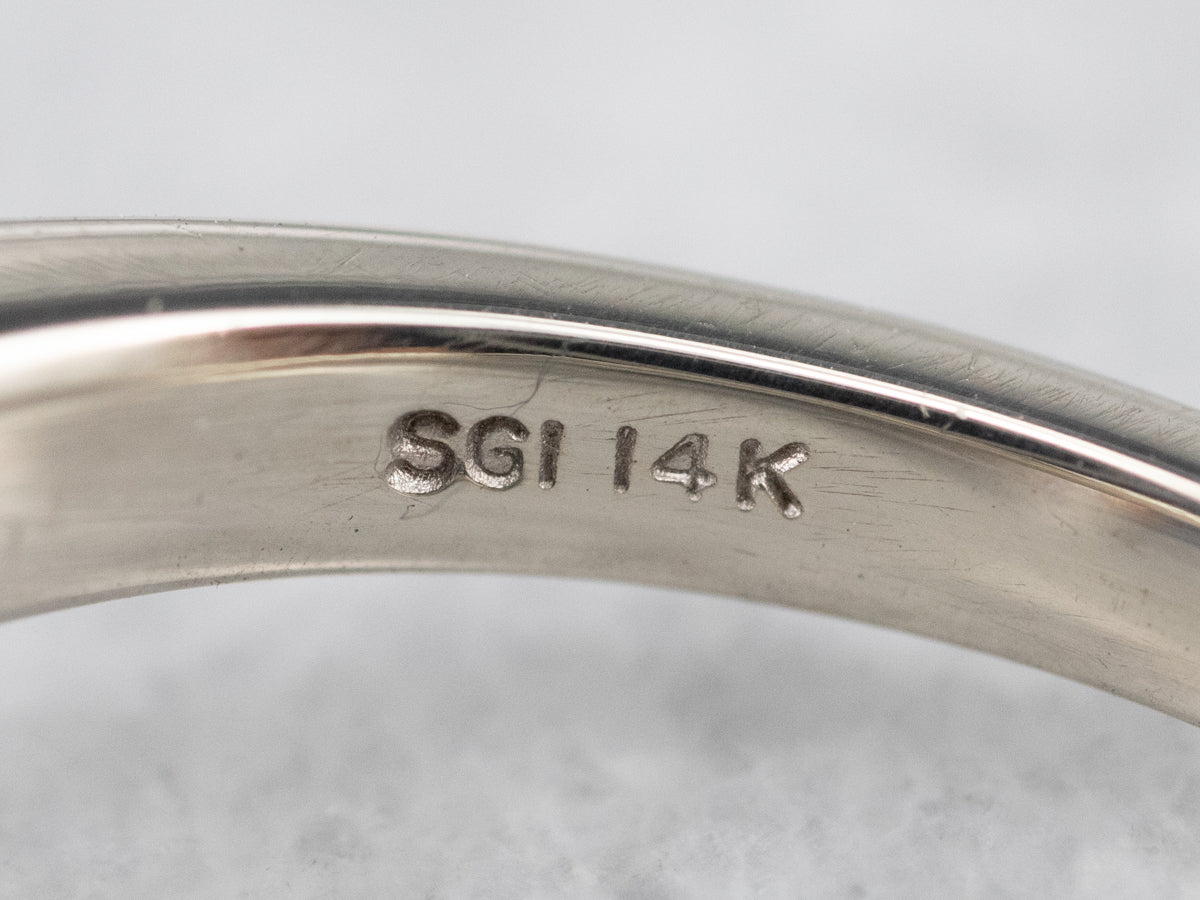 Green Tourmaline Solitaire Ring in White Gold