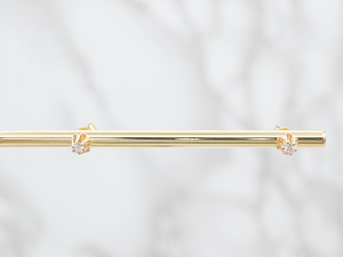 Diamond Buttercup Gold Stud Earrings