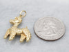 Yellow Gold Poodle Pup Charm Pendant