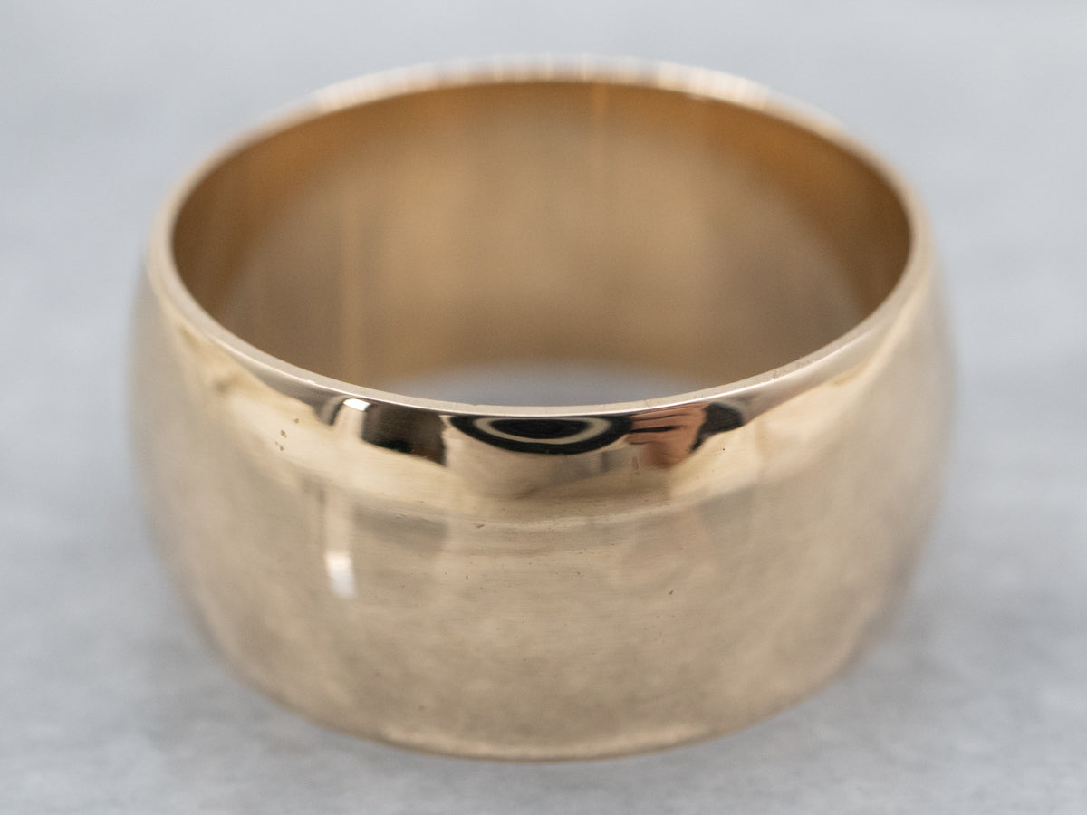Wide 14K Yellow Gold Keepsake Band